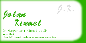 jolan kimmel business card