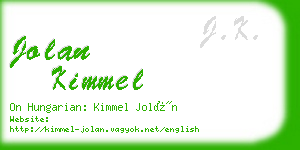 jolan kimmel business card